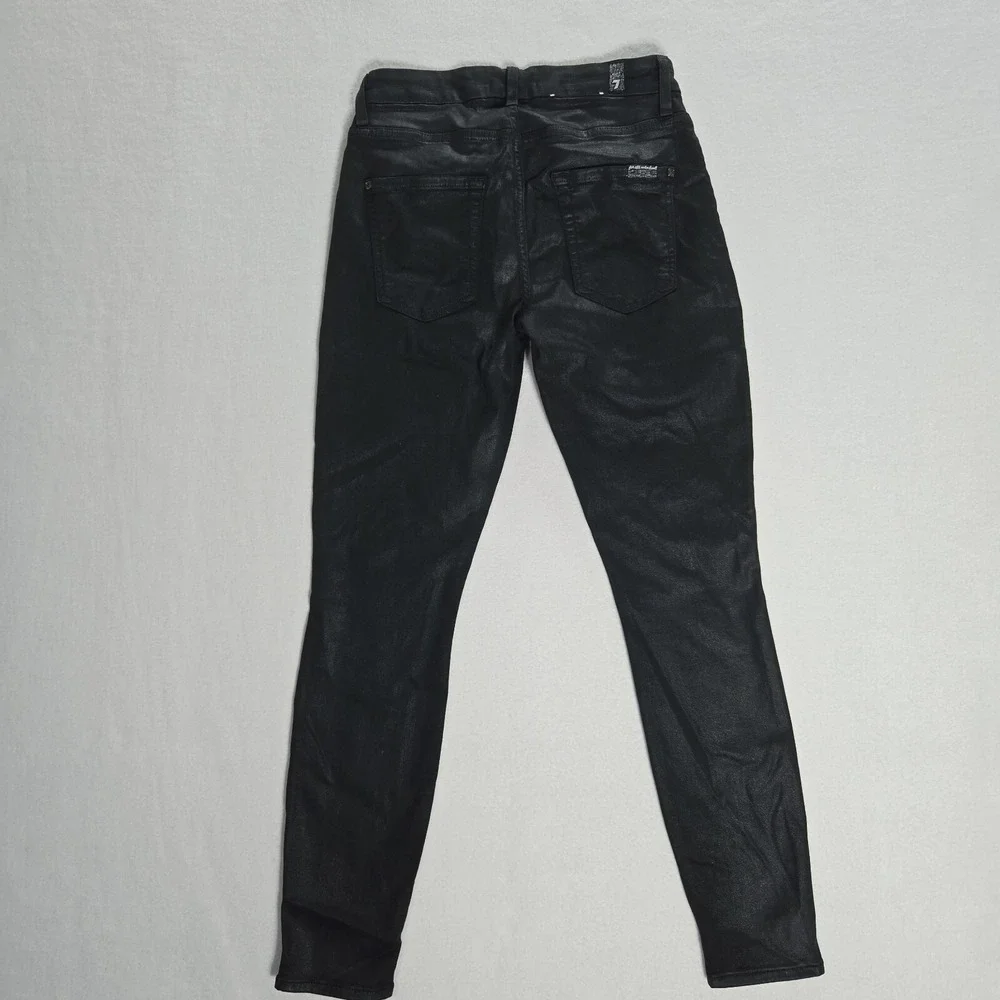 7 For‎ All Mankind Faux Pants Black Size 27 Womens Skinny Ankle Stretch Mid Rise